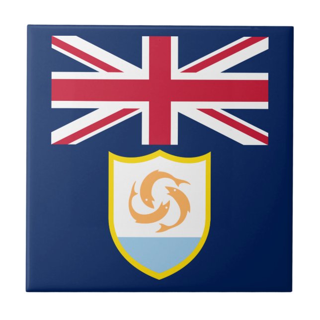 Patriotic Anguilla Flag Keramik Tile Fliese (Vorderseite)