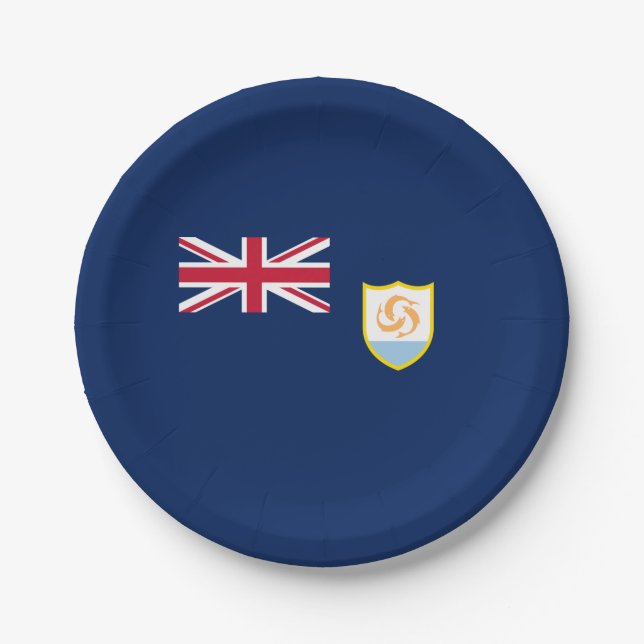 Patriotic Anguilla Flag Pappteller (Vorderseite)