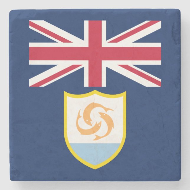 Patriotic Anguilla Flag Steinuntersetzer (Vorderseite)