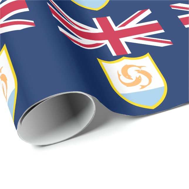 Patriotic Anguilla Flag Wrapping Paper Geschenkpapier (Rolleneckpunkt)