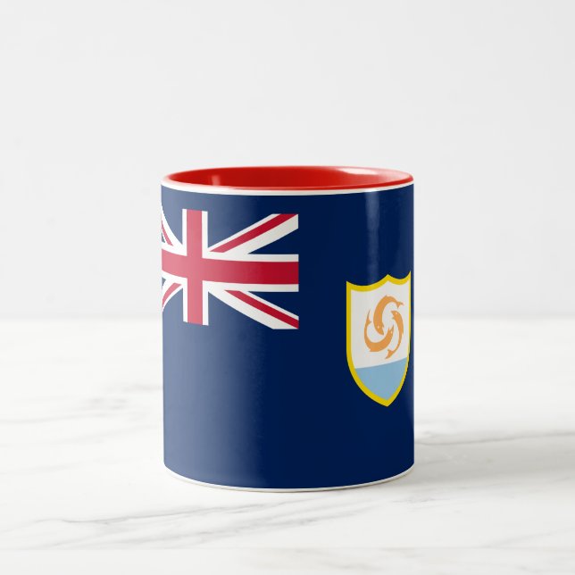 Patriotic Anguilla Flag Zweifarbige Tasse (Mittel)