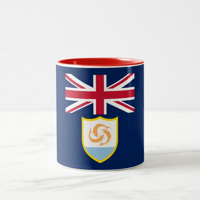 Patriotic Anguilla Flag Zweifarbige Tasse (Mittel)