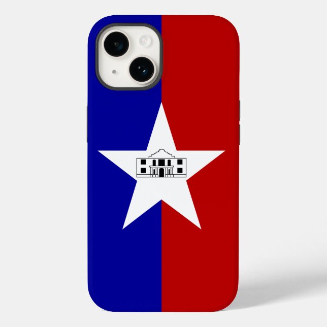 Patriotic Apple Case-Mate 14, Flagge San Antonio iPhone Hülle (Rückseite)