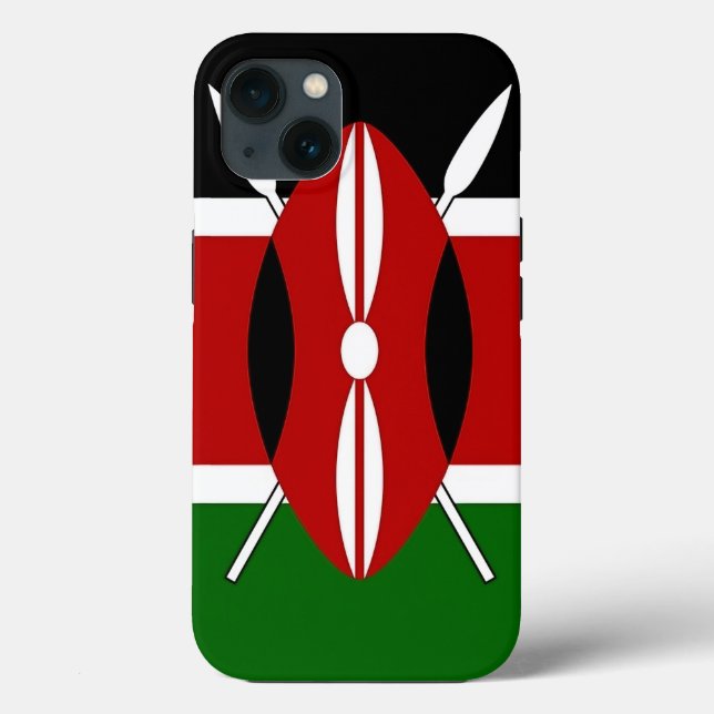 Patriotic Apple iPhone 13 Case-Mate Kenya Flagge Case-Mate iPhone Hülle (Rückseite)