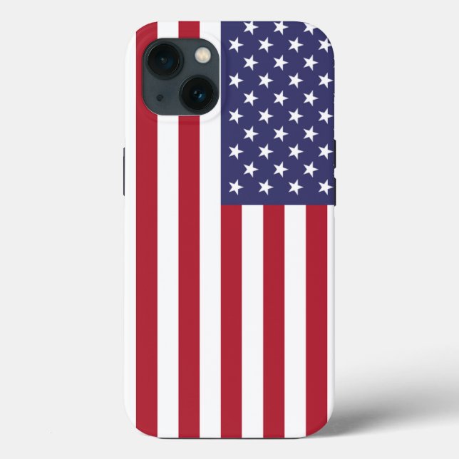 Patriotic Apple iPhone 13 Case-Mate mit US-Flagge Hülle (Rückseite)
