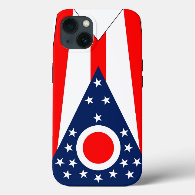 Patriotic Apple iPhone 13 Case-Mate, Ohio Flag Case-Mate iPhone Hülle (Rückseite)