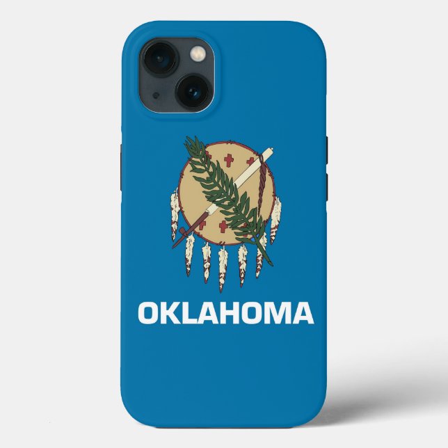 Patriotic Apple iPhone 13 Case-Mate, Oklahoma Flag Case-Mate iPhone Hülle (Rückseite)