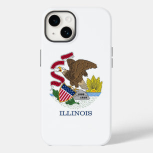 Patriotic Apple iPhone 14 Case-Mate, Illinois-Flag Case-Mate iPhone 14 Hülle