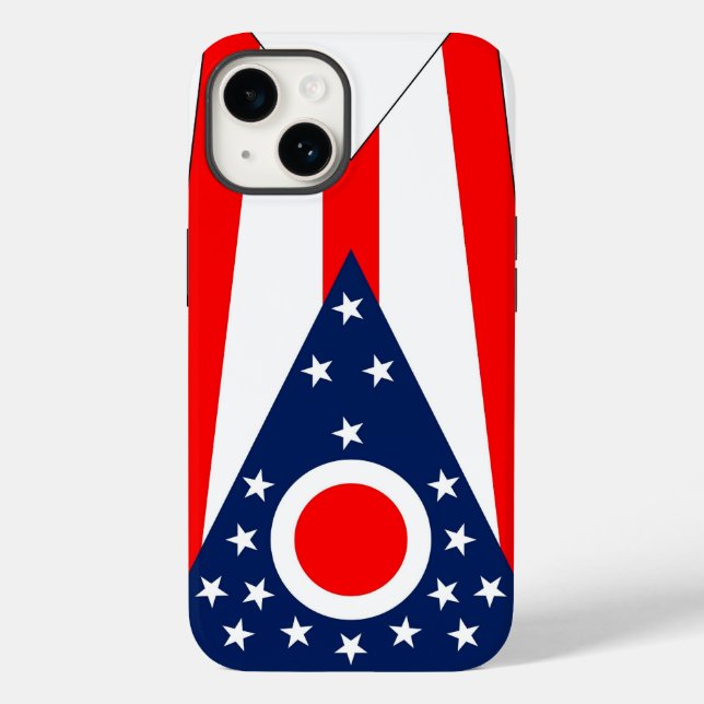 Patriotic Apple iPhone 14 Case-Mate, Ohio Flag Case-Mate iPhone Hülle (Rückseite)