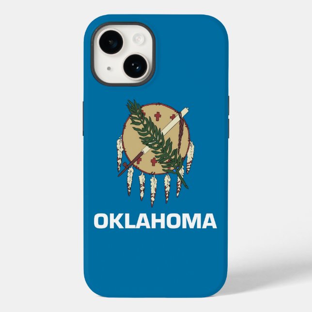 Patriotic Apple iPhone 14 Case-Mate, Oklahoma Flag Case-Mate iPhone Hülle (Rückseite)