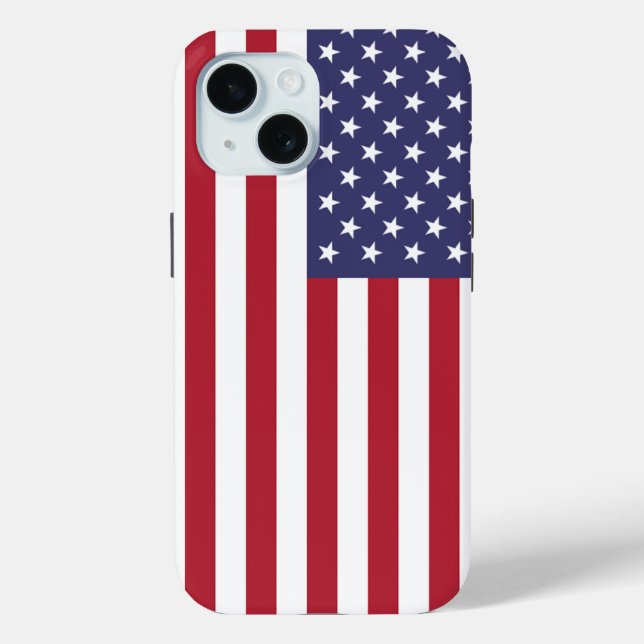 Patriotic Apple iPhone 15 Case-Mate mit US-Flagge Hülle (Rückseite)