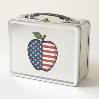 Patriotic Apple Vintage Engraving Vector Design_1 Metall Brotdose