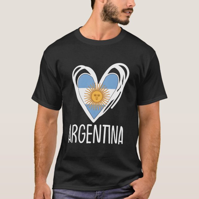 Patriotic Argentina He Argentinian Flag T-Shirt (Vorderseite)