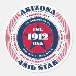 Patriotic Arizona Circle Design Sticker