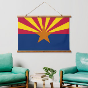 Patriotic Arizona Tapestry, Arizona Flag Wandteppich Mit Holzrahmen