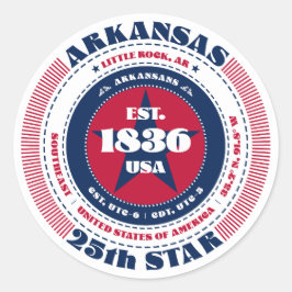 Patriotic Arkansas Circle Design Sticker