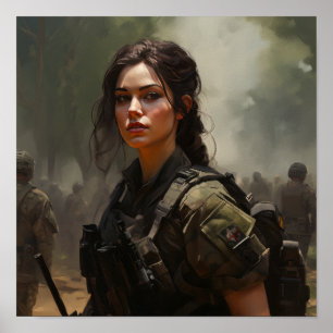 Patriotic Army Soldier Poster   Unterstützung unse