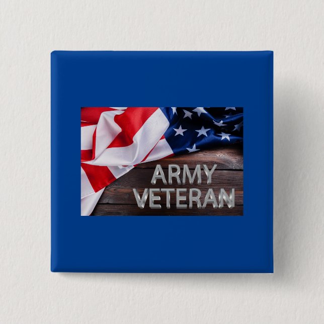 Patriotic "Army Veteran" Button (Vorderseite)