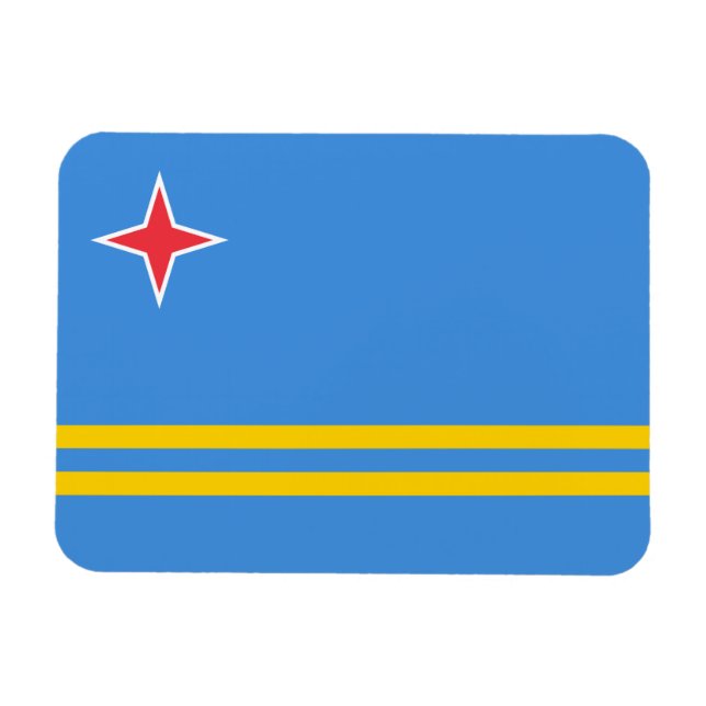 Patriotic Aruba Flag Magnet (Horizontal)