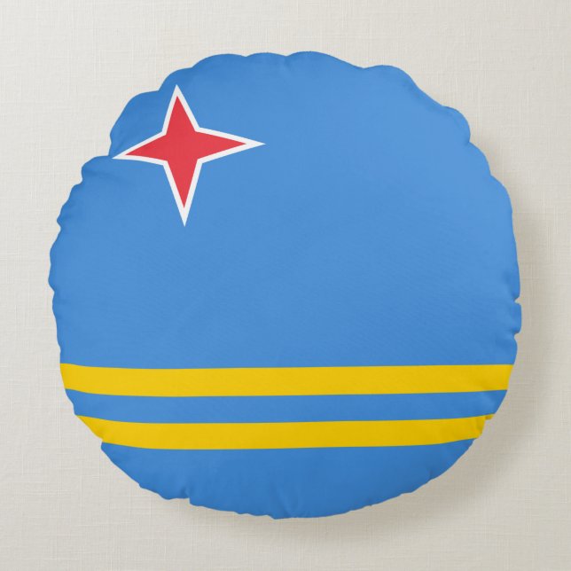 Patriotic Aruba Flag Rundes Kissen (Vorderseite)