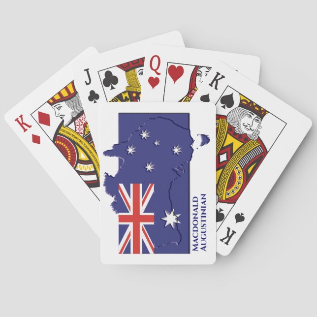 Patriotic AUSTRALIA FLAG MAP Personalisiert Spielkarten (Rückseite)