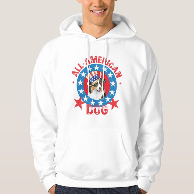 Patriotic Australian Shepherd Hoodie (Vorderseite)
