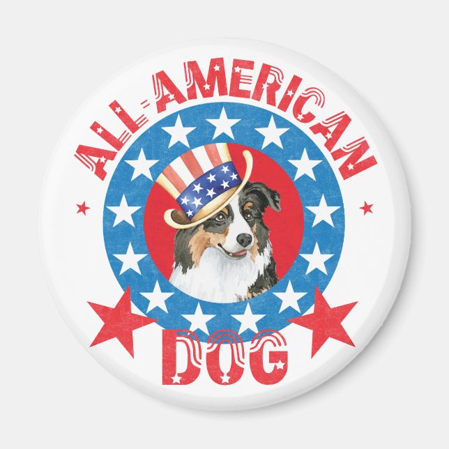 Patriotic Australian Shepherd Magnet (Vorne)