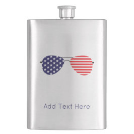 Patriotic Aviator Sonnenbrille Stars Streifen Cool Flachmann