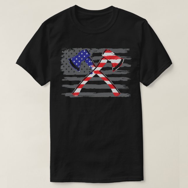 Patriotic Ax Throwing Gift Idea T-Shirt (Design vorne)