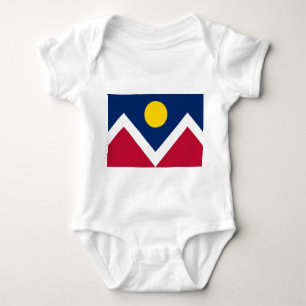 Patriotic Baby Bodysuit mit Flagge von Denver, USA Baby Strampler