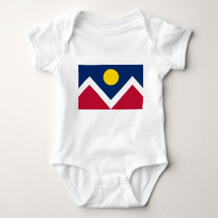 Patriotic Baby Bodysuit mit Flagge von Denver, USA Strampler