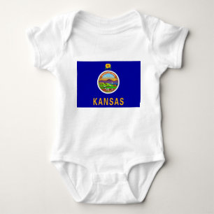 Patriotic Baby Bodysuit mit Flagge von Kansas, USA Strampler