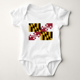 Patriotic Baby Bodysuit mit Flagge von Maryland, U Strampler