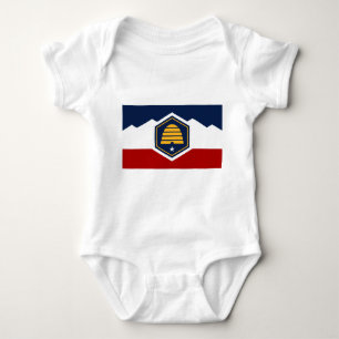 Patriotic Baby Bodysuit mit Flagge von Utah, USA Strampler