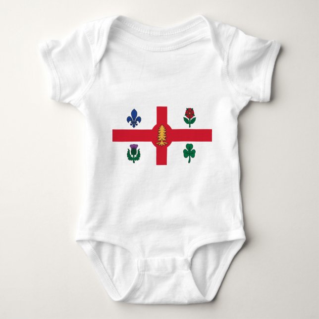 Patriotic baby bodysuit with flag of Montreal Baby Strampler (Vorderseite)