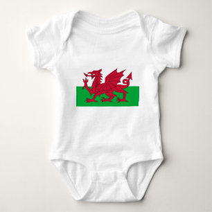 Patriotic Baby Bodysuit with flag Wales, UK Strampler