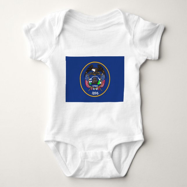 Patriotic Baby Bodysuit with flagge Utah, USA Baby Strampler (Vorderseite)
