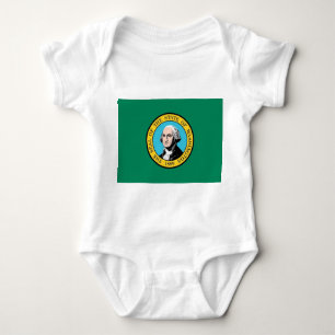 Patriotic Baby Bodysuit with flagge Washington, US Baby Strampler