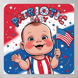 Patriotic Baby Foto Prop Poster