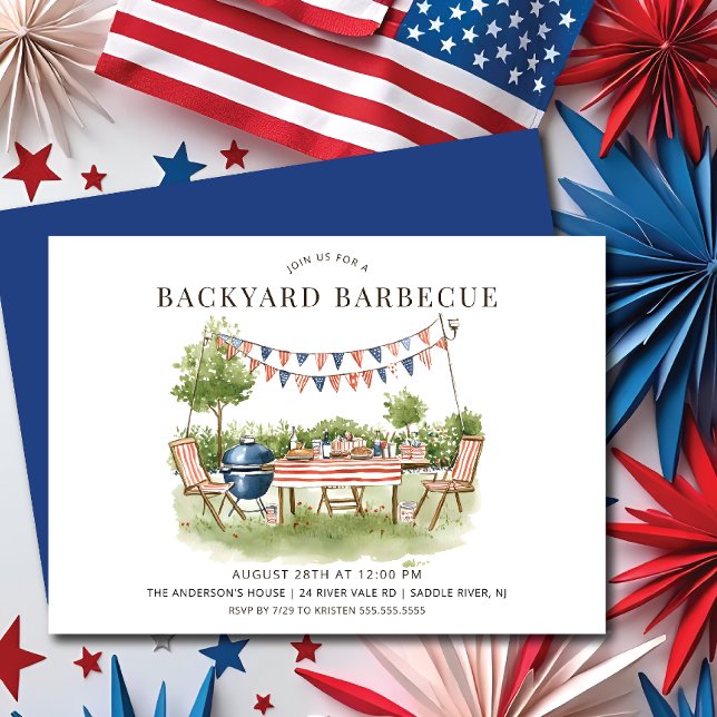 Patriotic Backyard Barbecue Einladung (Von Creator hochgeladen)
