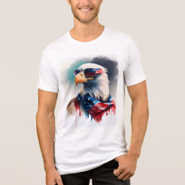 Patriotic Bald Adler 4. Juli Tri-Blend Shirt