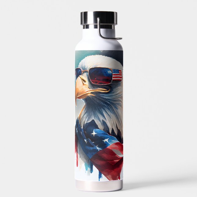 Patriotic Bald Adler 4. Juli Trinkflasche (Links)