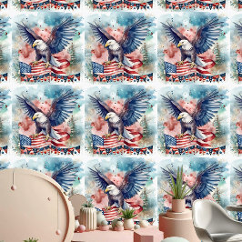 Patriotic Bald Adler Independence Day Watercolor Tapete