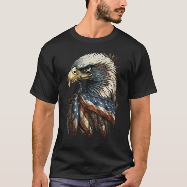 Patriotic Bald Eagle 4th Of July Men USA American  T-Shirt (Vorderseite)
