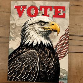 Patriotic Bald Eagle Abstimmung über die amerikani Postkarte