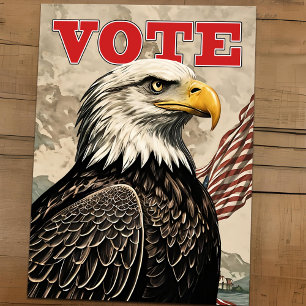 Patriotic Bald Eagle Abstimmung über die amerikani Postkarte