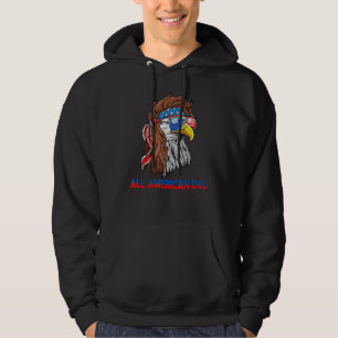 Patriotic Bald Eagle All American Vater Flag Fathe Hoodie