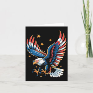 Patriotic Bald Eagle American Flag 4. Juli Eag Karte