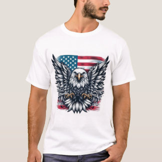 Patriotic Bald Eagle American Flag T - Shirt