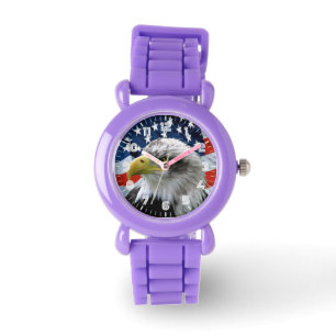 Patriotic Bald Eagle American Flag Watch Armbanduhr